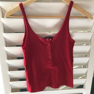Brandy Melville red button up tank top